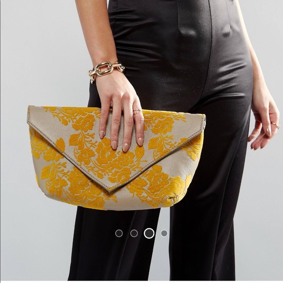orange clutch bag asos